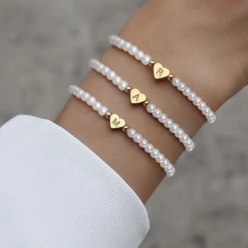 Initialen Parel Armband Lilly