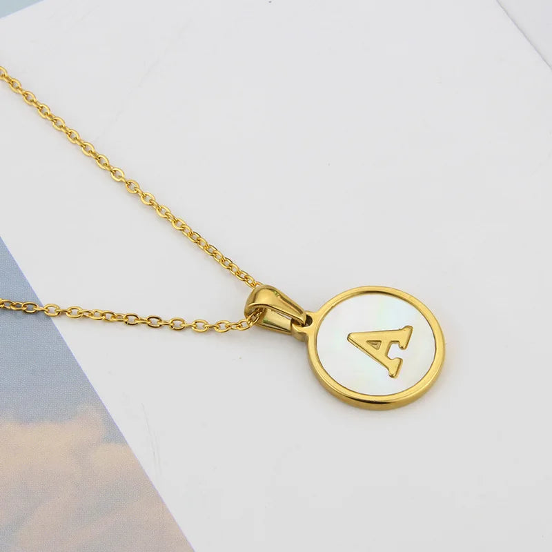 Initialen Ketting Roos - Coin Ketting