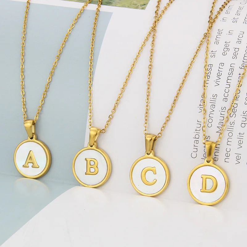 Initialen Ketting Roos - Coin Ketting