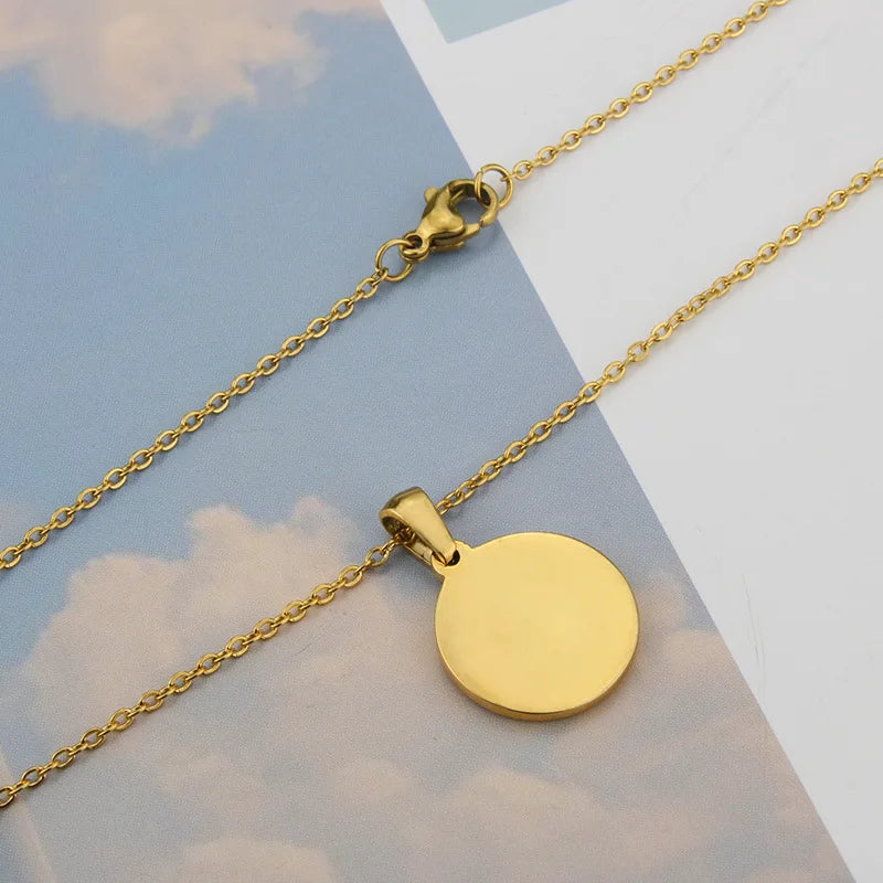 Initialen Ketting Roos - Coin Ketting