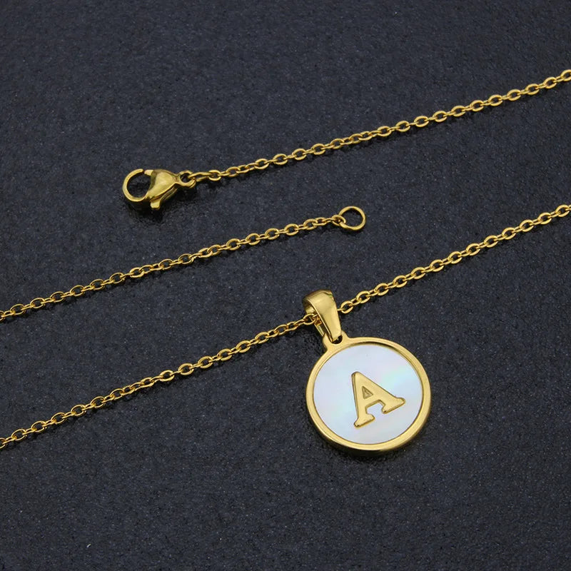 Initialen Ketting Roos - Coin Ketting